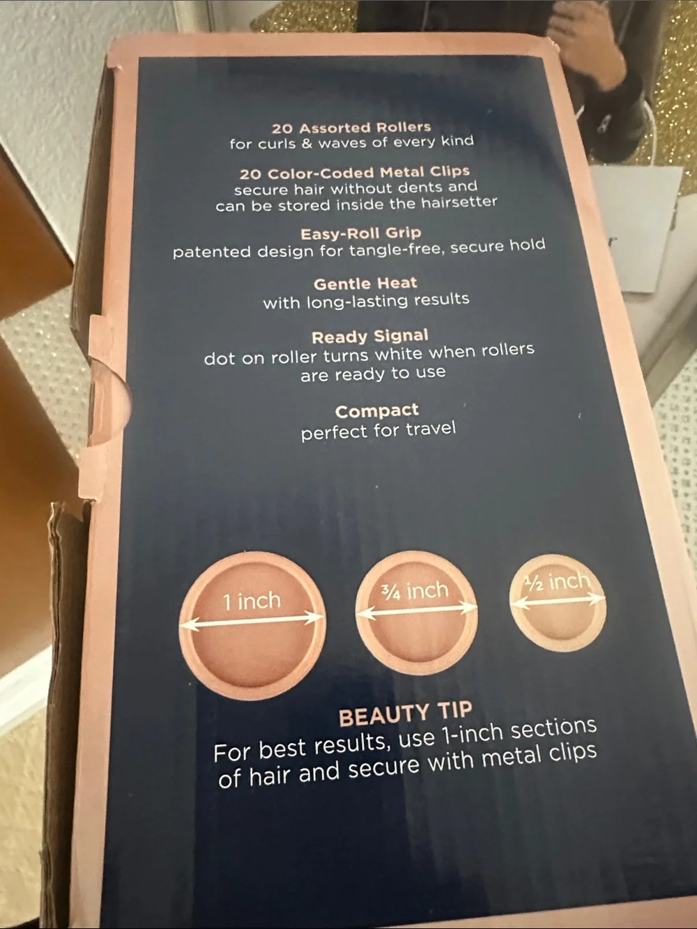 Conair Curls & Waves Hot Roller Set in Rose Gold EUC
